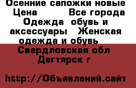 Осенние сапожки новые › Цена ­ 600 - Все города Одежда, обувь и аксессуары » Женская одежда и обувь   . Свердловская обл.,Дегтярск г.
